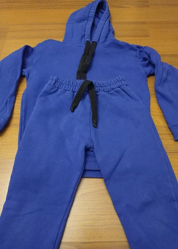 Çocuk Mavi Kapüşonlu Rahat Eşofman Takımı - Görsel 2