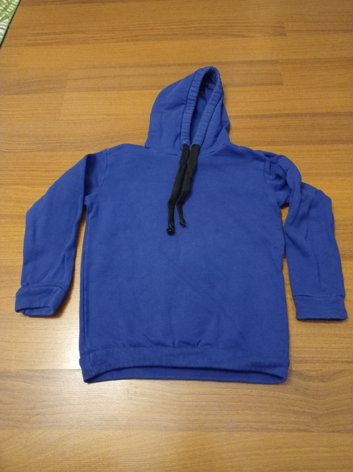 Çocuk Mavi Kapüşonlu Rahat Eşofman Takımı - Görsel 4