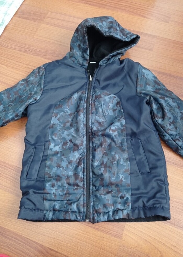 Kalın lacivert mont  - Görsel 2