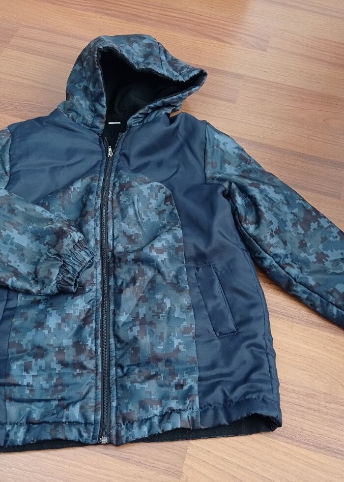 Kalın lacivert mont  - Görsel 3