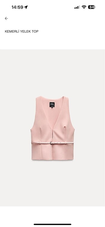 Zara kemerli yelek top