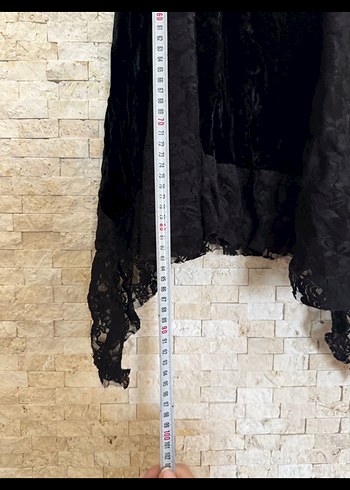 s Beden siyah Renk Dantel Detaylı Siyah Mini Gotik Elbise