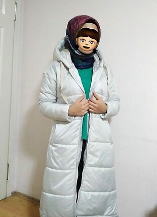 Uzun şişme mont - Görsel 4