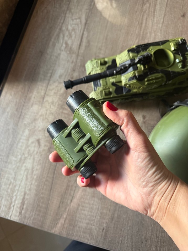 Haki Renkli Askeri Dürbün ve Tank Seti - Görsel 4