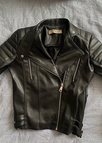 Parizyen Tarzı Siyah Biker Deri Ceket