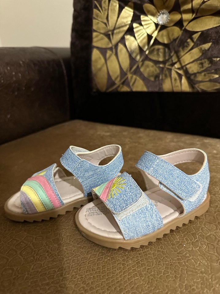 Kız Çocuk Pastel Renkli Cırt Cırtlı Sandalet - Görsel 2