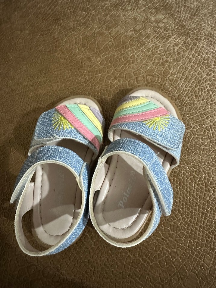 Kız Çocuk Pastel Renkli Cırt Cırtlı Sandalet - Görsel 4