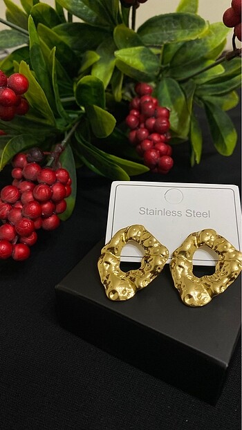 Diğer Vintage Model Gold Halka Çelik küpe
