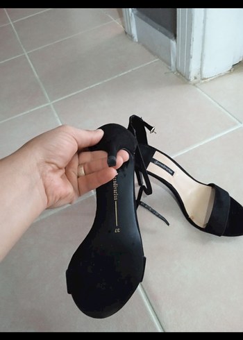 37 Beden siyah Renk Klasik Siyah ince topuk bilekten bağlama ayakkabı