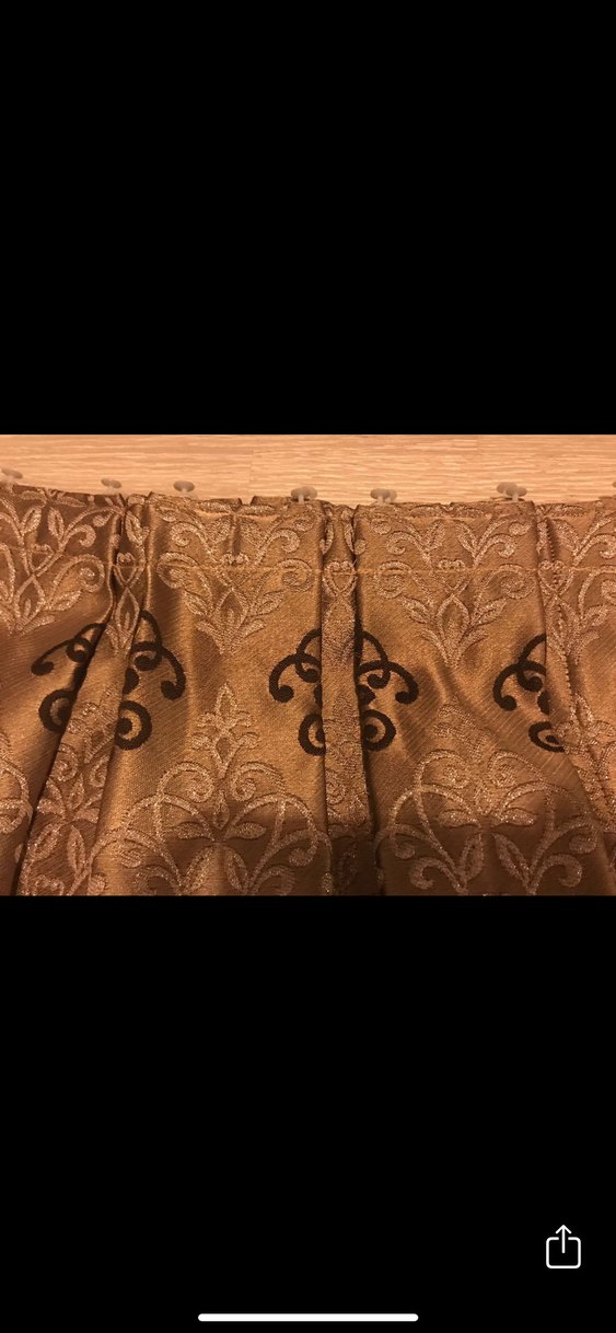 Klasik Desenli Parlak Kahverengi Perde - Görsel 5