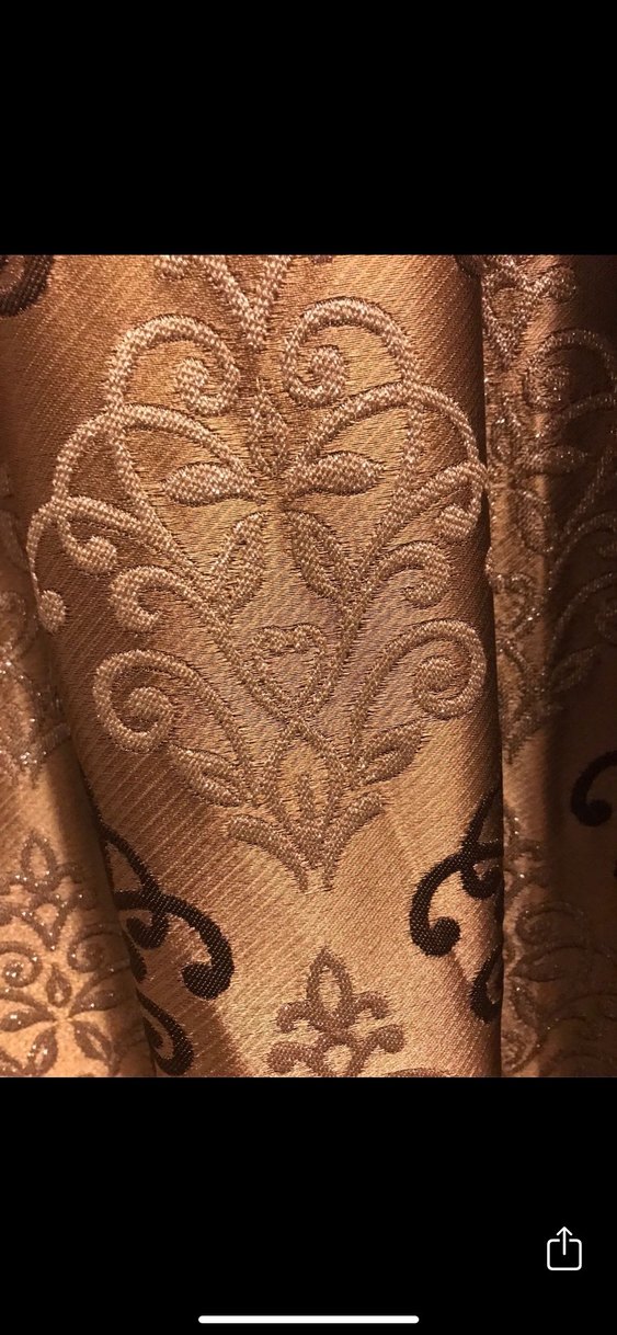 Klasik Desenli Parlak Kahverengi Perde - Görsel 4