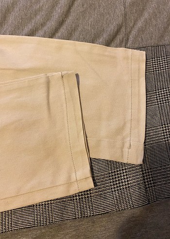 Bej Düğmeli Erkek Keten Pantolon - Görsel 7