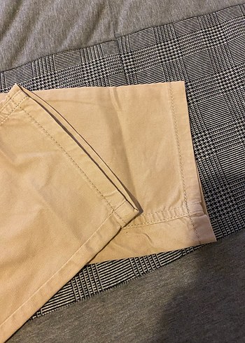 Bej Düğmeli Erkek Keten Pantolon - Görsel 3