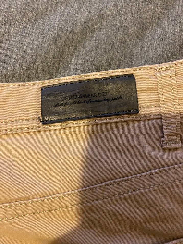 Bej Düğmeli Erkek Keten Pantolon - Görsel 5