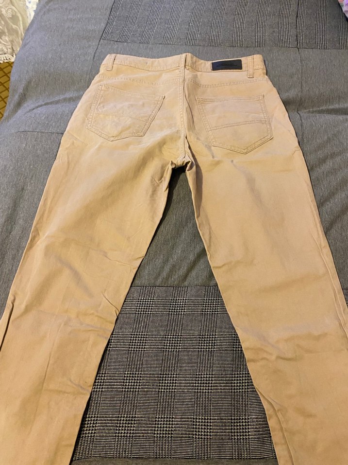 Bej Düğmeli Erkek Keten Pantolon - Görsel 2