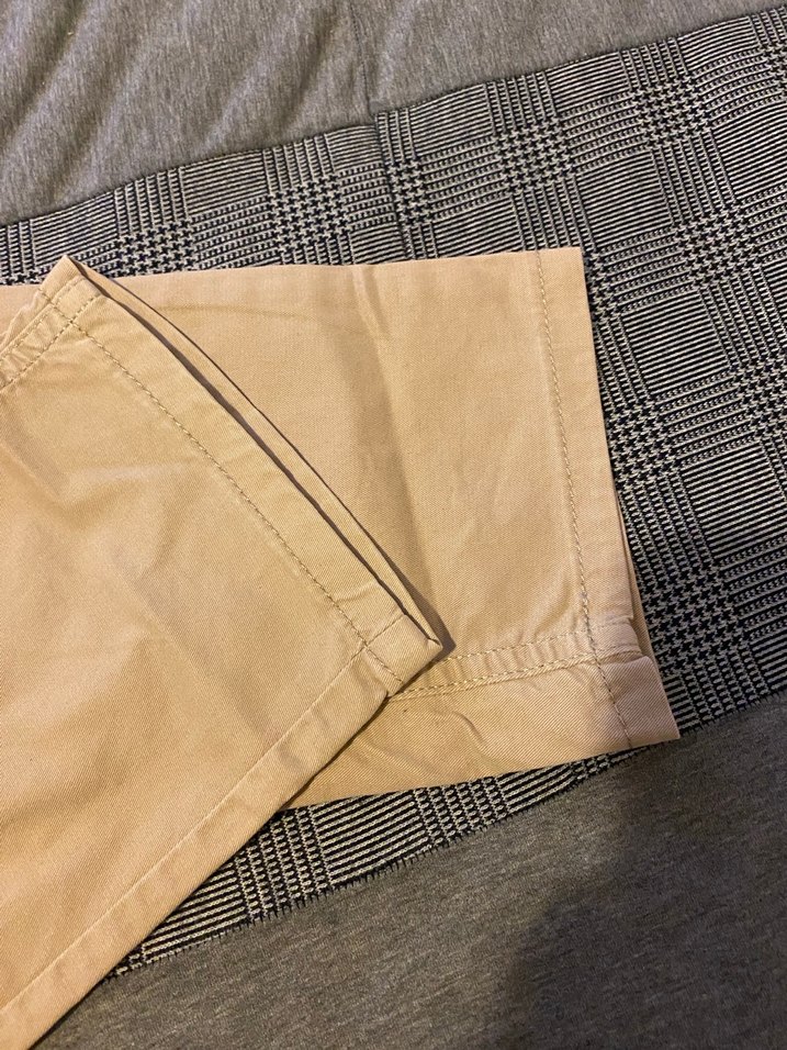 Bej Düğmeli Erkek Keten Pantolon - Görsel 3