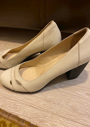 Krem  Kadın Klasik Dolgu Topuklu Ayakkabı - Görsel 2