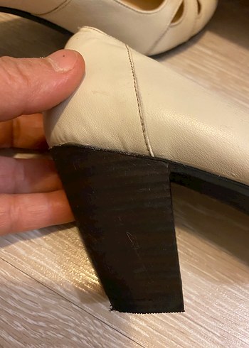 Krem  Kadın Klasik Dolgu Topuklu Ayakkabı - Görsel 5