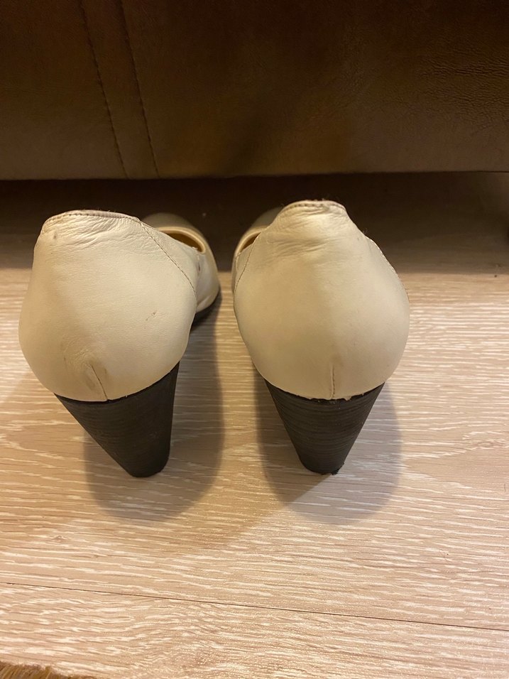 Krem  Kadın Klasik Dolgu Topuklu Ayakkabı - Görsel 3