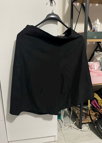 Siyah Salaş Midi Hamile Etek - Görsel 4