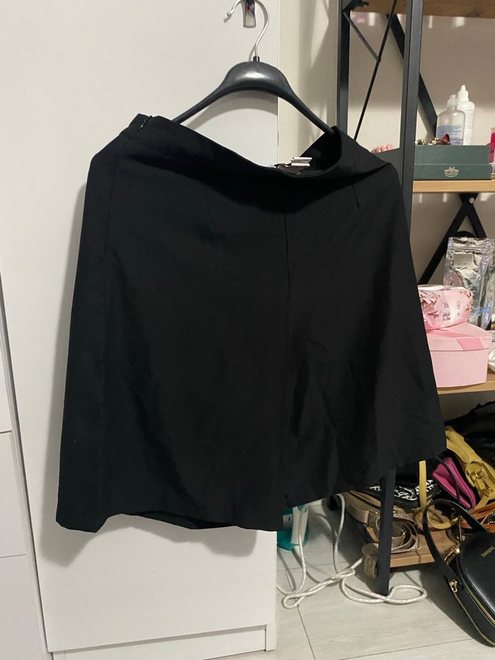 Siyah Salaş Midi Hamile Etek - Görsel 4