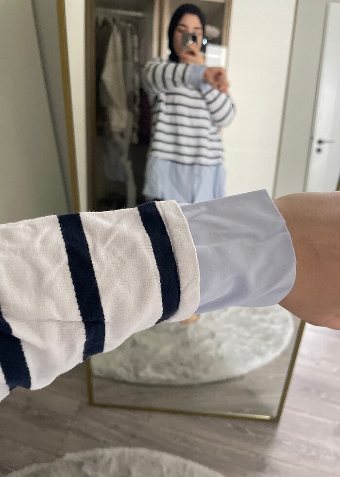 Gömlek detaylı sweatsirt - Görsel 3