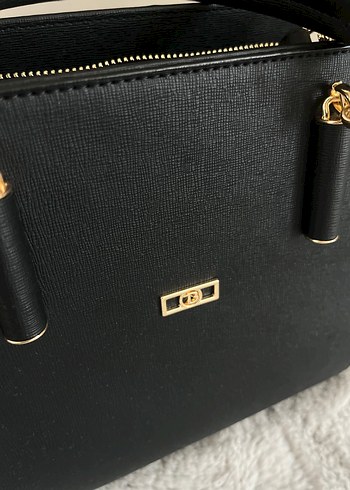 Klasik Siyah Deri Kadın Çanta - Görsel 4