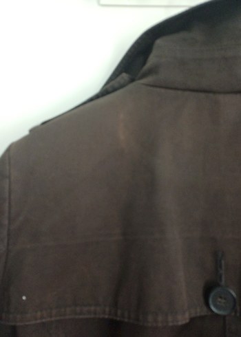 Düğmeli Kahverengi Midi  Kadın Trençkot - Görsel 7