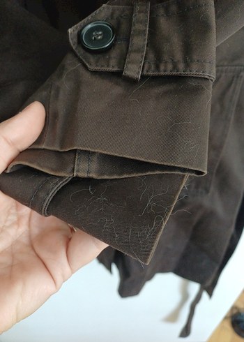 Düğmeli Kahverengi Midi  Kadın Trençkot - Görsel 2