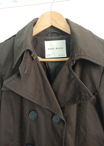 Düğmeli Kahverengi Midi  Kadın Trençkot - Görsel 5