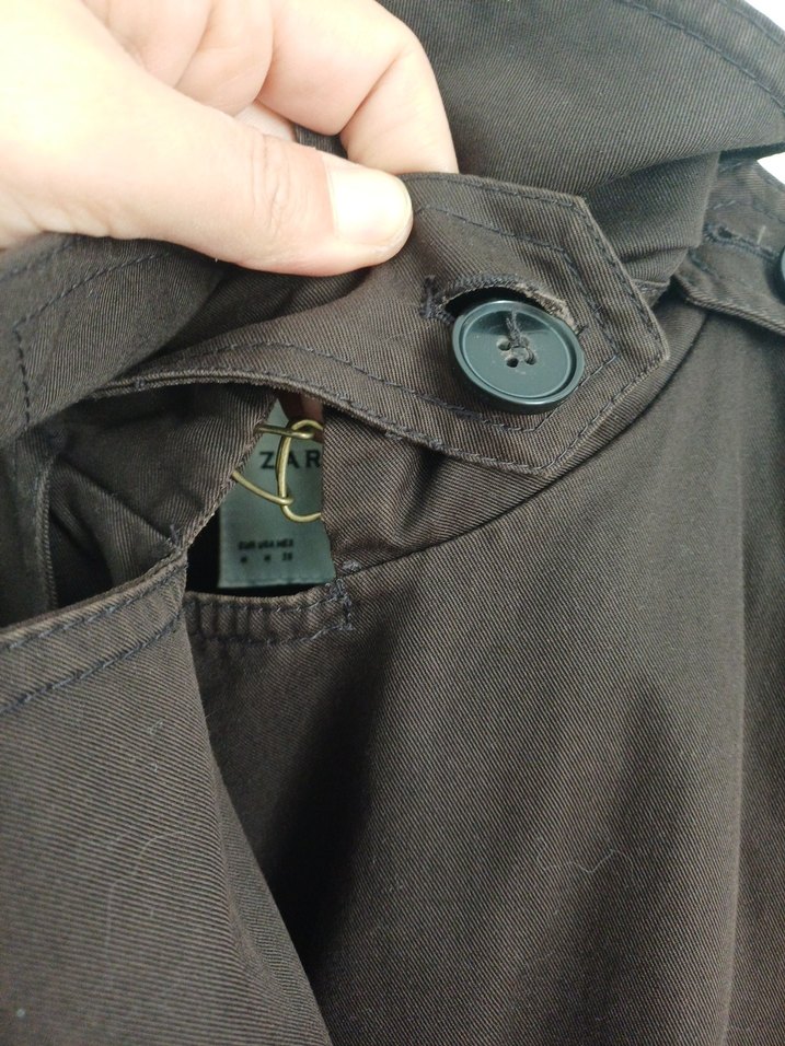 Düğmeli Kahverengi Midi  Kadın Trençkot - Görsel 4