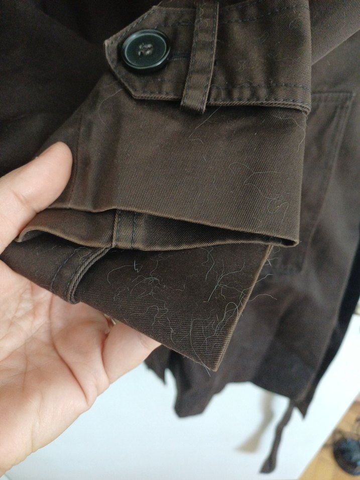 Düğmeli Kahverengi Midi  Kadın Trençkot - Görsel 2