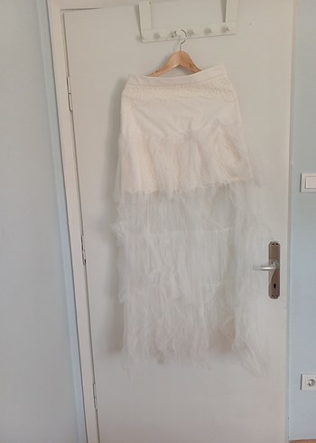 Beyaz Gotik Midi etek - Görsel 2