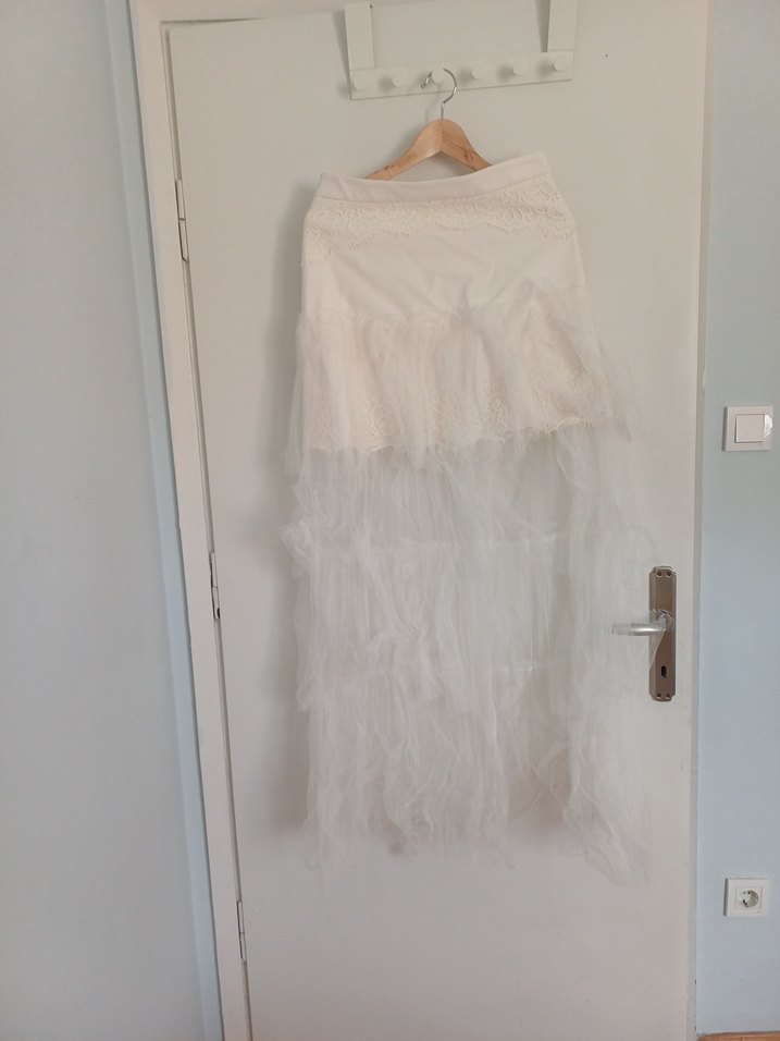 Beyaz Gotik Midi etek - Görsel 2