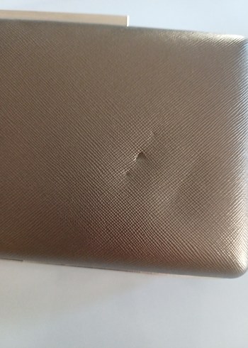 Bej Deri Tokalı Kadın Clutch Çanta - Görsel 3