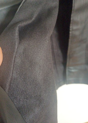 Düğmeli Siyah Midi Keten Uzun Etek - Görsel 5