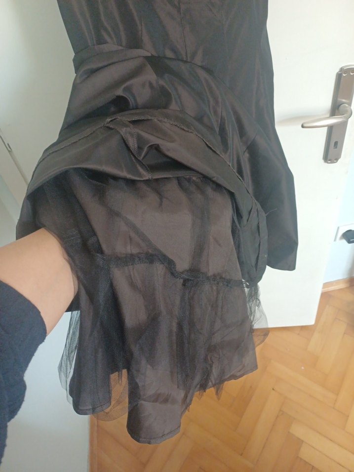 Kahverengi Straplez Midi Elbise - Görsel 3