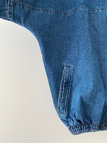 s Beden Yarım Fermuarlı Jean Sweatshirt