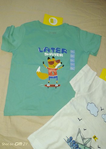 HelloBaby Hellobaby Erkek Çocuk Pastel Renkli Baskılı Tişört