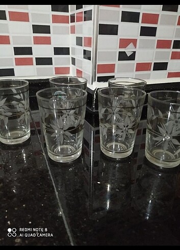 Gümüş varaklı 18 parça çay ve su seti - Görsel 4