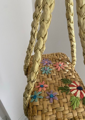 Zara marka Renkli Nakışlı Boncuklu Örgü Kadın Çanta - Görsel 3