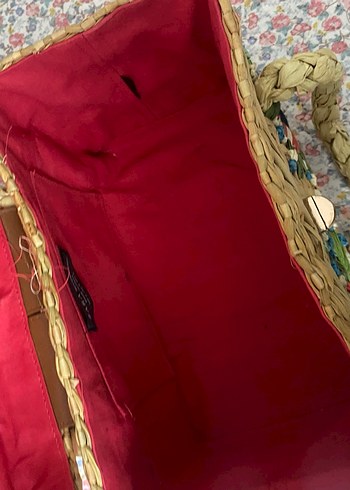 Zara marka Renkli Nakışlı Boncuklu Örgü Kadın Çanta - Görsel 7