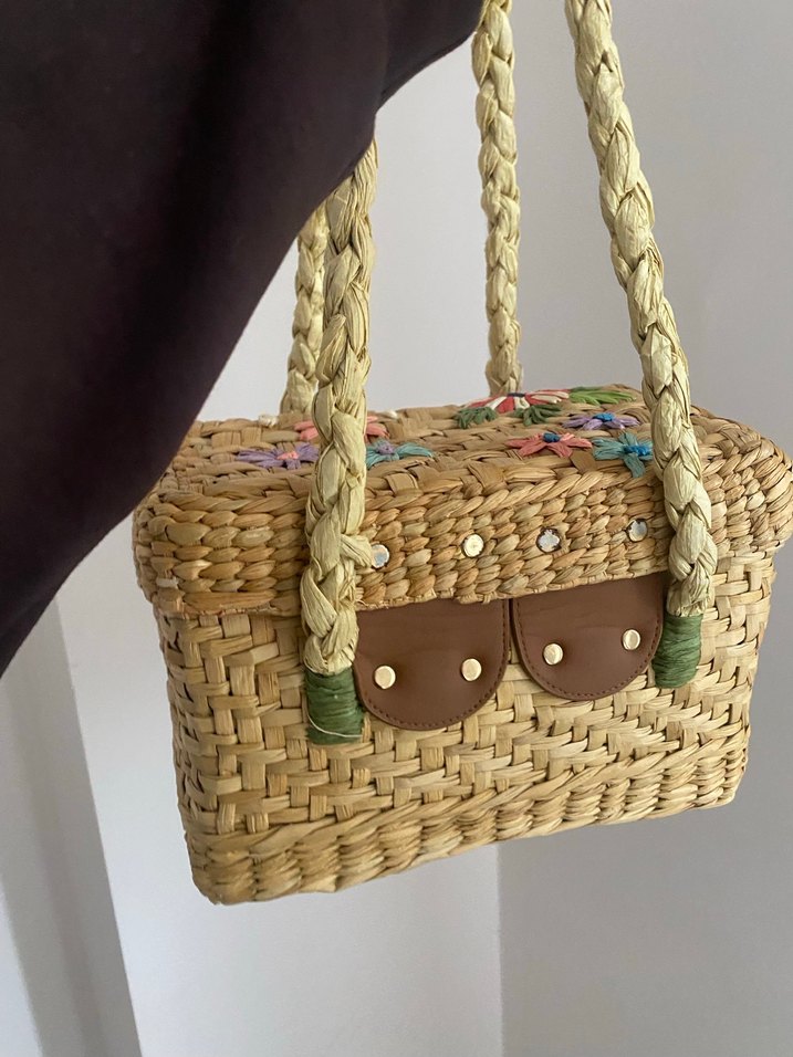 Zara marka Renkli Nakışlı Boncuklu Örgü Kadın Çanta - Görsel 2