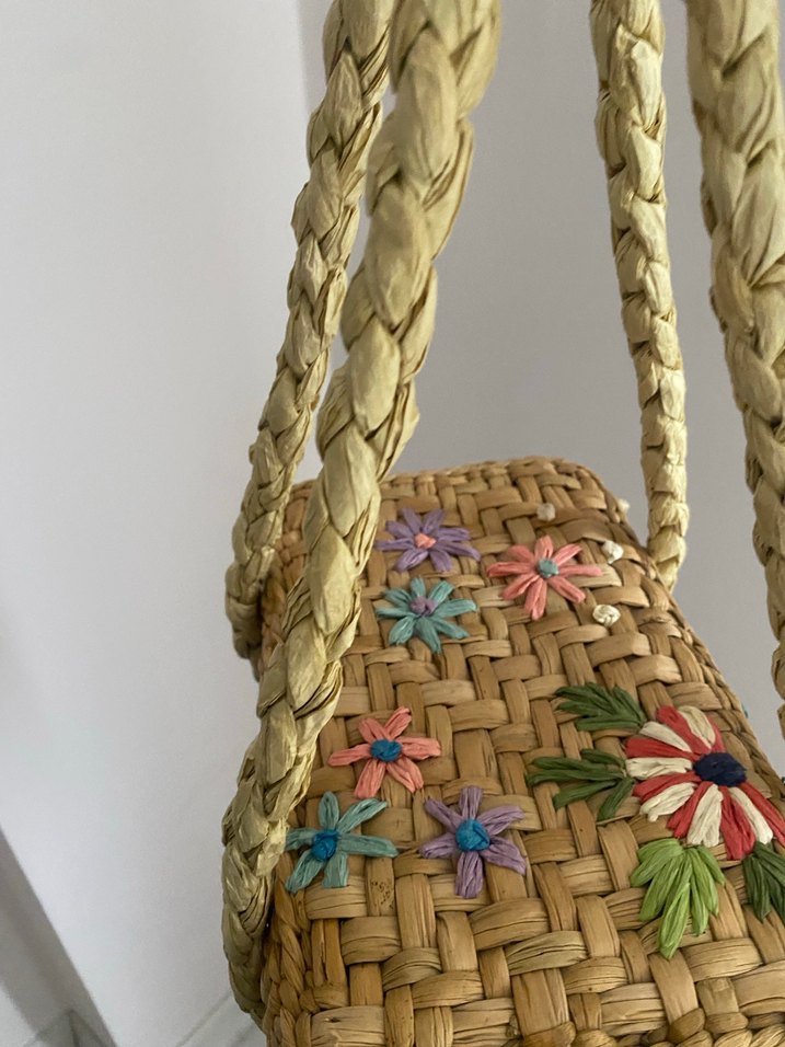 Zara marka Renkli Nakışlı Boncuklu Örgü Kadın Çanta - Görsel 3