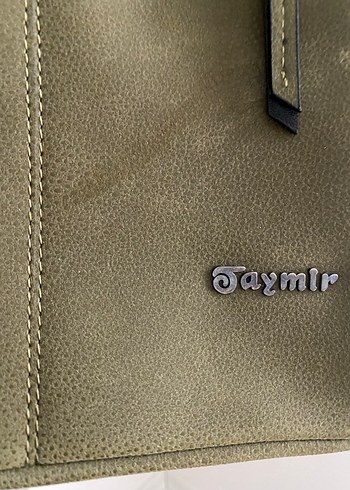 Taymir Kadın Haki Deri Sırt Çantası - Görsel 4