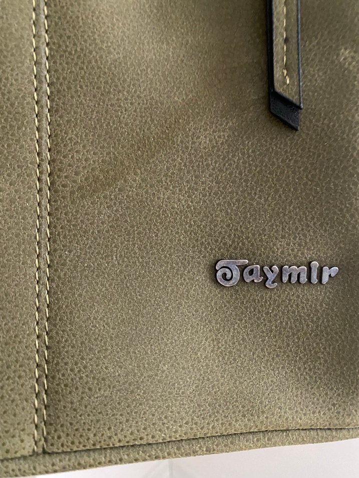 Taymir Kadın Haki Deri Sırt Çantası - Görsel 4