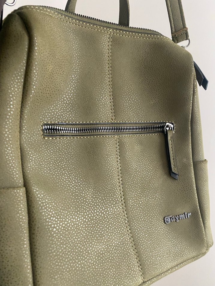 Taymir Kadın Haki Deri Sırt Çantası - Görsel 5