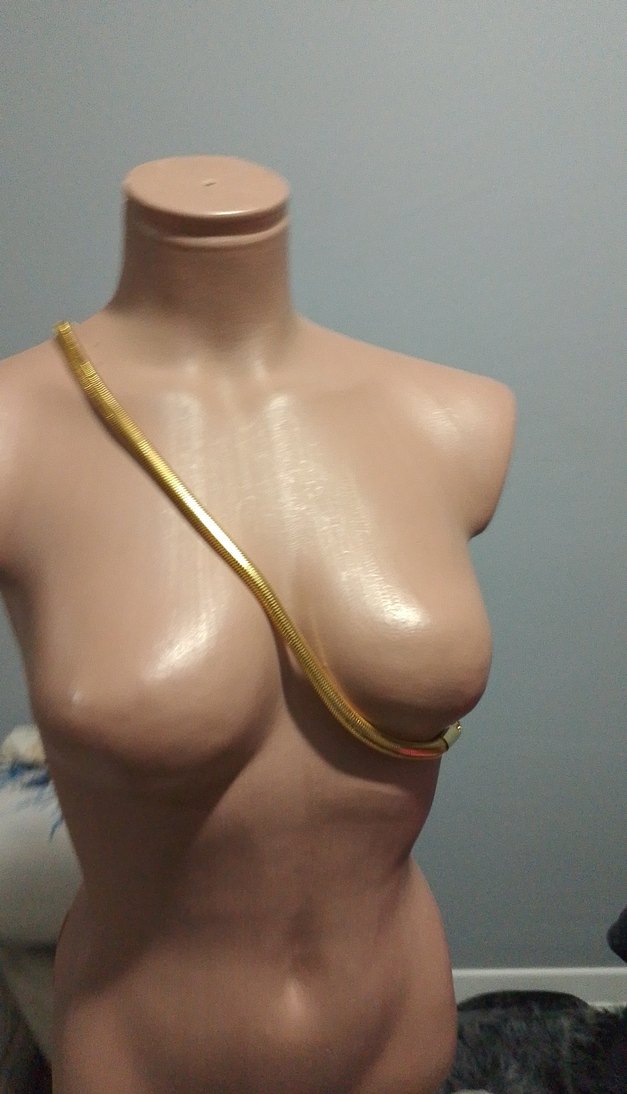 Kadın Parlak Altın Zincir Vücut Takısı - Görsel 2