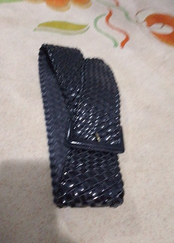 Bottega Veneta Siyah Deri Örgülü Kadın Kemer