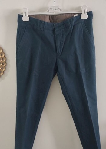 Kemer Detaylı Erkek Lacivert Denim Pantolon